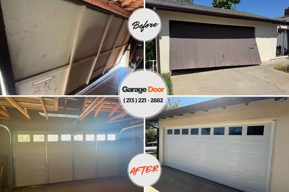 Before and after: garage door spring repair Whitwell, TN